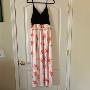 Floral Black and White Maxi Dress